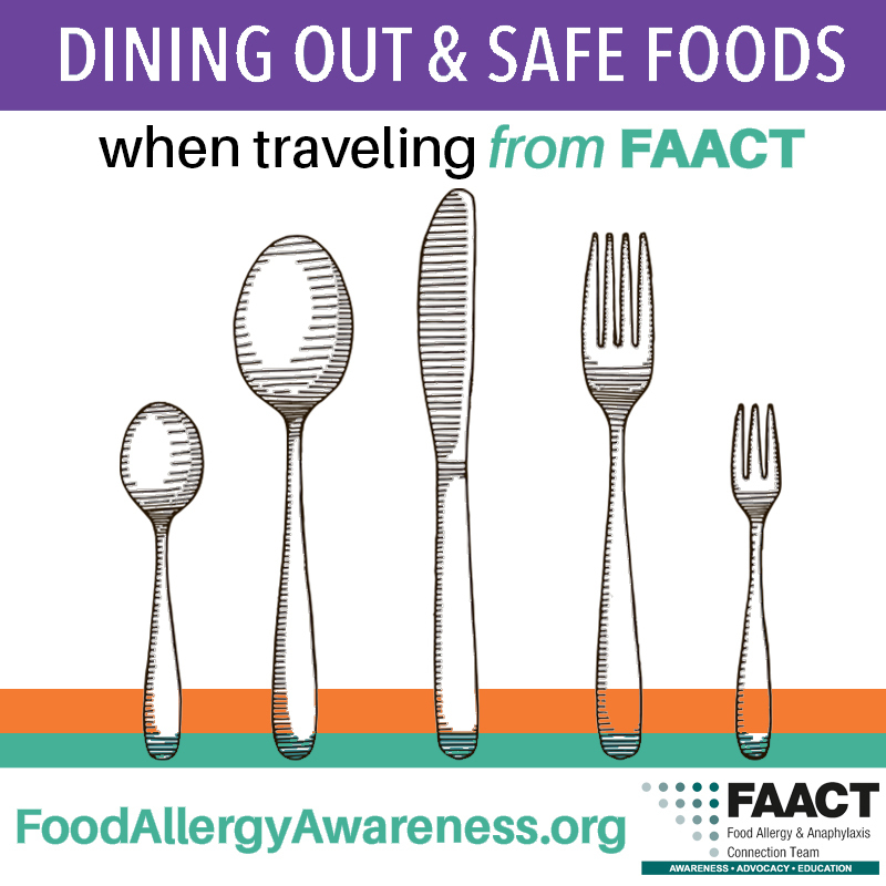 Dining Out & Safe Foods poster with graphic of silverware